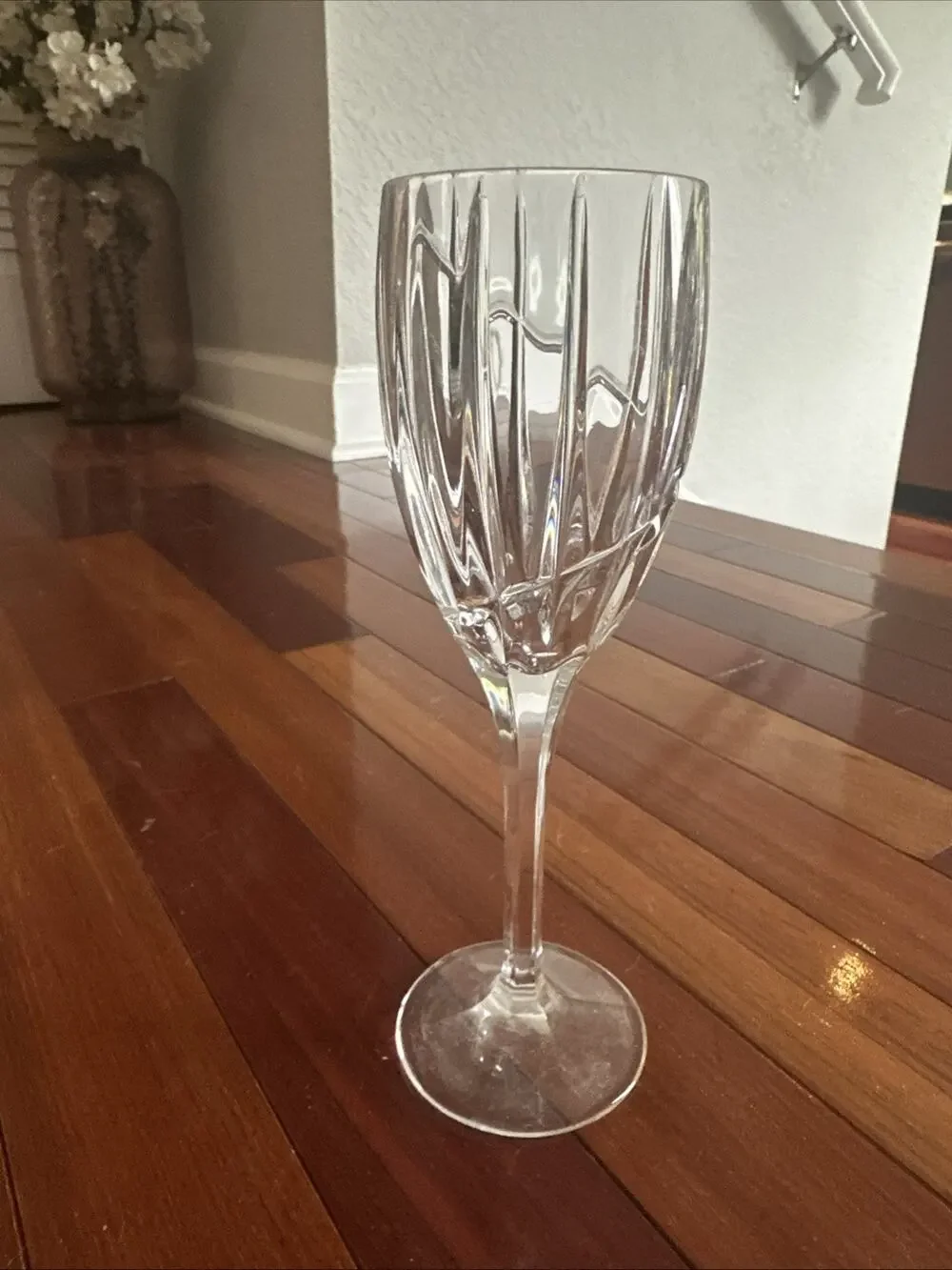 Vintage Mikasa Uptown Crystal Goblet Wine Glass Elegant Swirl Cocktail Party